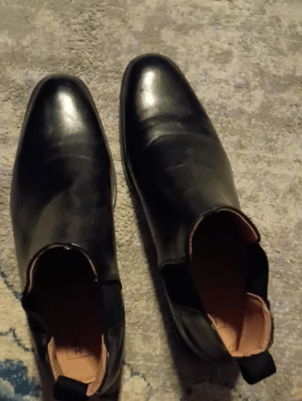 Men's Black Leather Chukka Boots with Elastic Side Panels